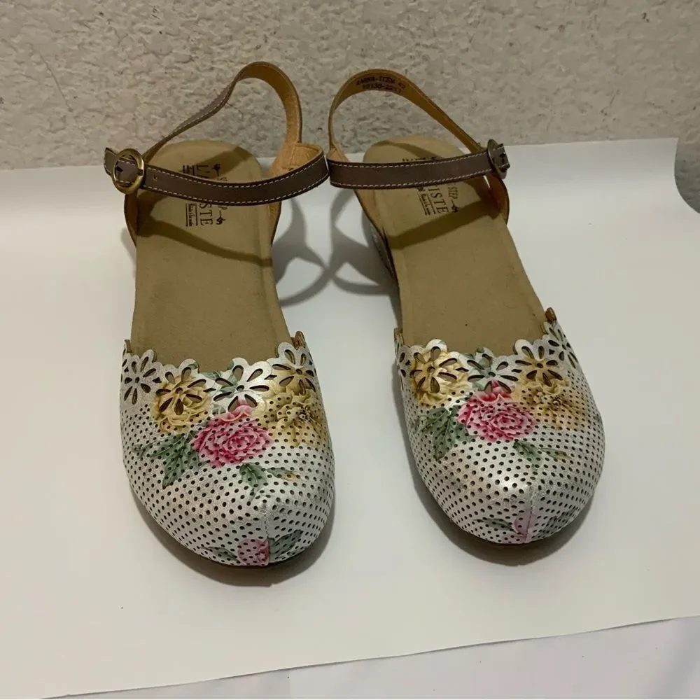 NWOT L’Artiste Leather Shoes AAHNA  flower cutout design size 42 (10.5 /11) - Picture 3 of 16